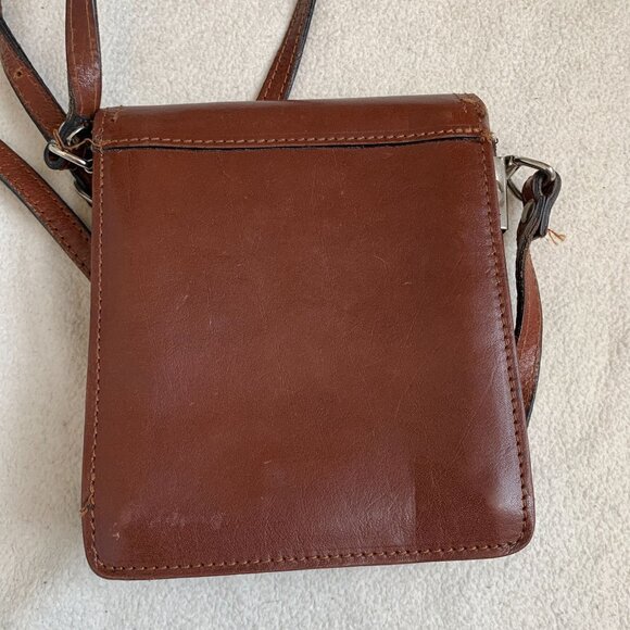 L 'artigiano Italian Leather Crossbody Bag Brown Small - Picture 10 of 12